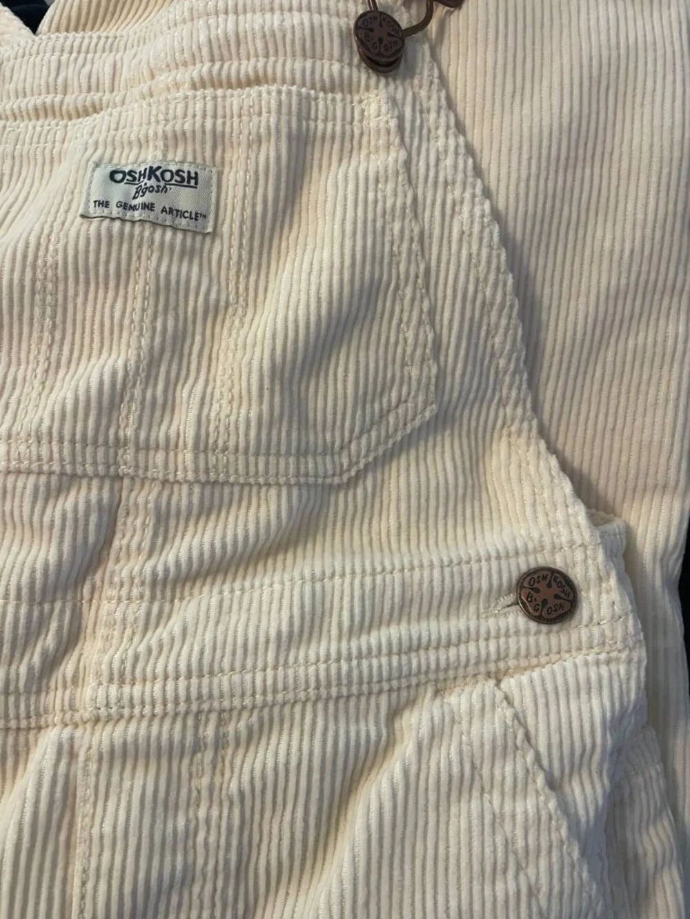 OshKosh B'gosh 5T Cream Corduroy Overalls | Classic Kidcore Vintage Style